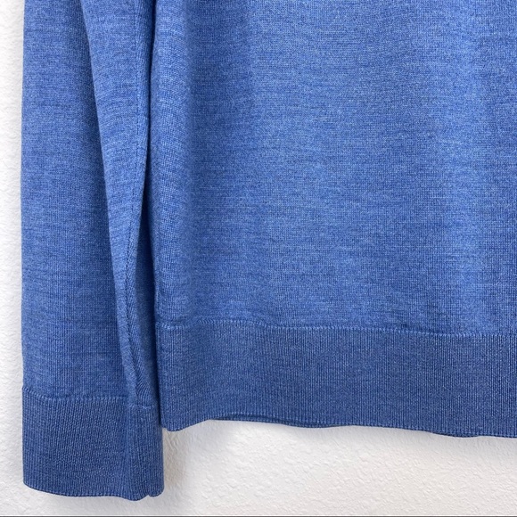 NWT Daniel Cremieux Men Signature V-Neck 100% merino Wool Sweater color Blue - Picture 4 of 7